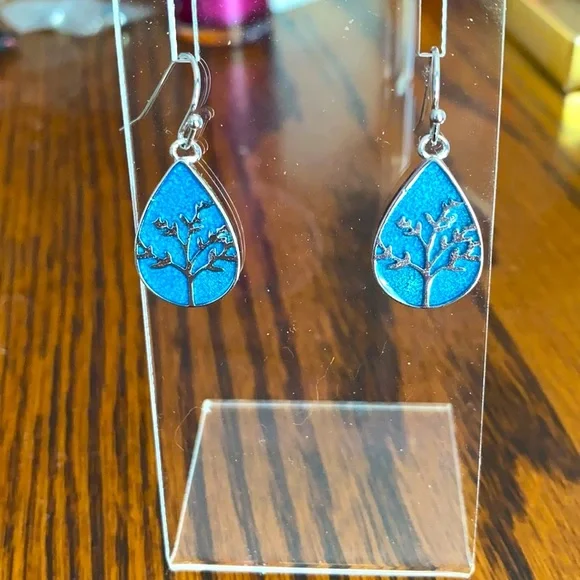 COPY - Lovely blue and sterling silver earrings - Picture 2 of 3